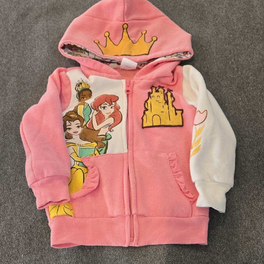 Disney Princess Pink and White Hoodie for Kids